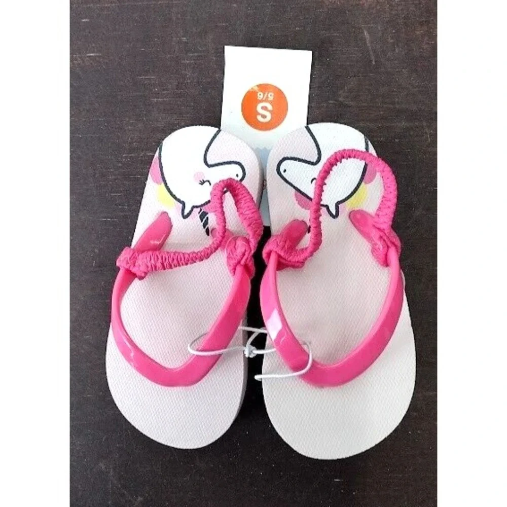 Cat Jack Toddler Kids Unicorn‎ Flip Flops Sandals Pink Size S 5/6